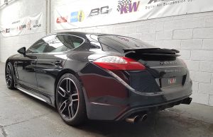 Porsche panamera turbo s rear left view NVM