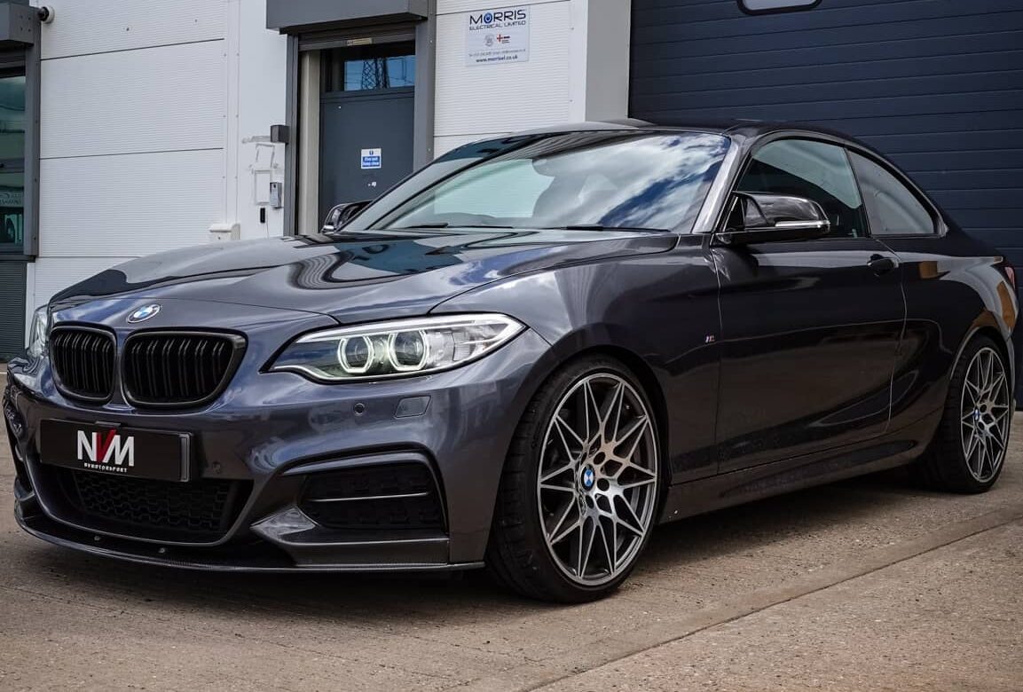 BMW M240i in for Eibach springs and meth integration.