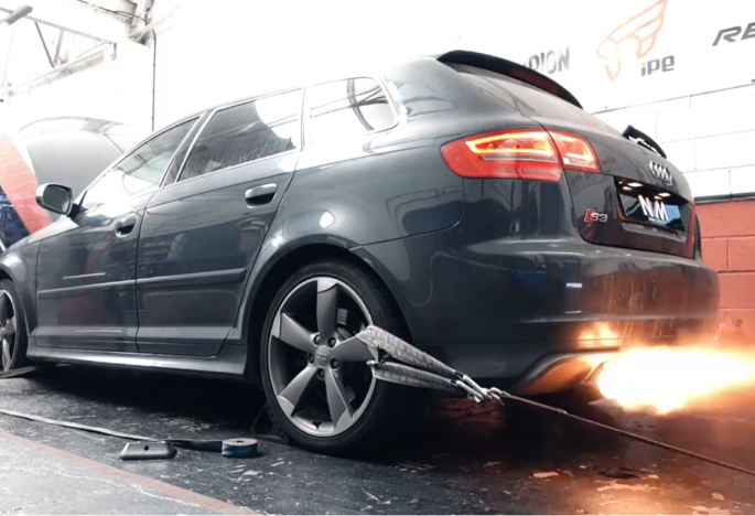 Audi S3 8P in for NVM Stage 2+ with Vis hpfp internals, runner flap delete and rs4 frv.