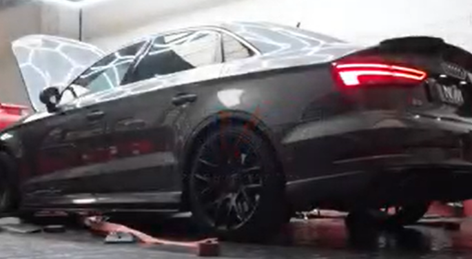 Audi S3 in for the NVM Stage 2 with @scorpionexhausts downpipe